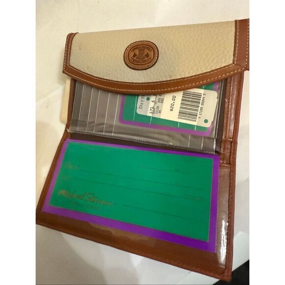 Michael Stevens Women's Leather Triple Frame Checkbook Wallet Clutch Cream NWOT - Picture 8 of 10